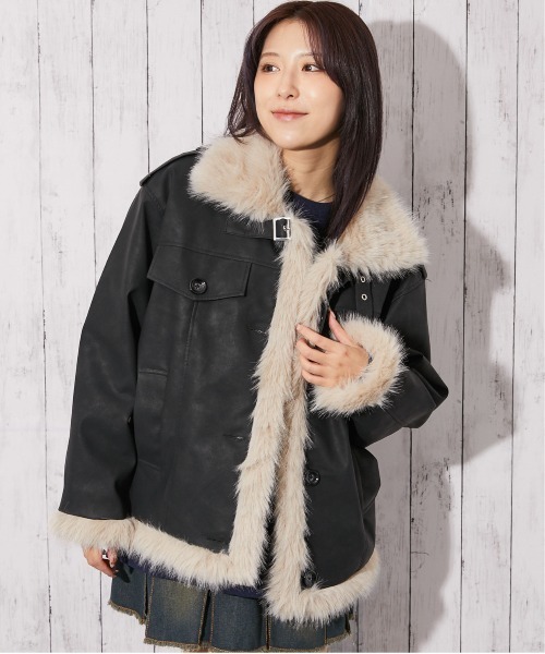 I160 美品 M 38 モラビトプルミエ 一部レザー アウター レディース FREAK'S STORE（フリークスストア）の「限定展開 ウエストコード PU