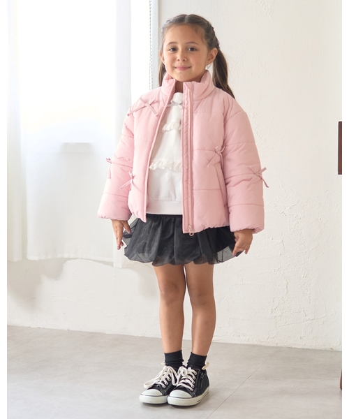 Lycee mine(リセマイン)の「リボン付きパフジャケット(ブルゾン・キッズ・ピンク/ライトグレー/ブラック/アイボリー/ブルーグレー・140cm/130cm/120cm/110cm/100cm/150cm)」の18枚目の写真