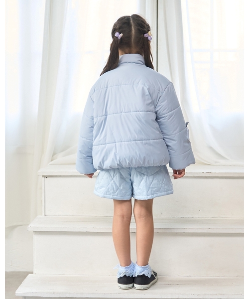 Lycee mine(リセマイン)の「リボン付きパフジャケット(ブルゾン・キッズ・ピンク/ライトグレー/ブラック/アイボリー/ブルーグレー・140cm/130cm/120cm/110cm/100cm/150cm)」の9枚目の写真