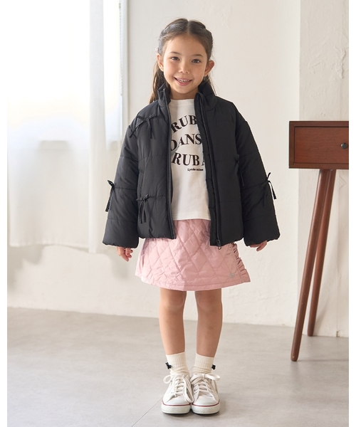 Lycee mine(リセマイン)の「リボン付きパフジャケット(ブルゾン・キッズ・ピンク/ライトグレー/ブラック/アイボリー/ブルーグレー・140cm/130cm/120cm/110cm/100cm/150cm)」の11枚目の写真
