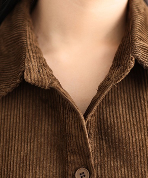 ONEP STAR（ワンピスター）の「コーデュロイシャツワンピース（シャツワンピース・レディース・ブラウン/プラム/ブラック/ブルーグリーン・MEDIUM/LARGE/X-LARGE）」の19枚目の写真