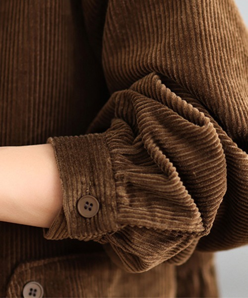 ONEP STAR（ワンピスター）の「コーデュロイシャツワンピース（シャツワンピース・レディース・ブラウン/プラム/ブラック/ブルーグリーン・MEDIUM/LARGE/X-LARGE）」の20枚目の写真