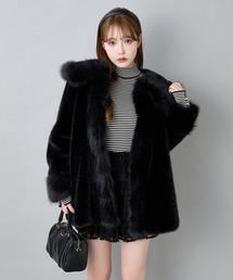 one after another NICE CLAUP | 【Holiday collection】フェイクファーミドルコート(その他アウター)