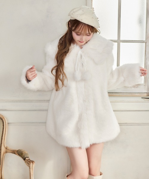 セール】【Holiday collection】フェイクファーミドルコート（その他