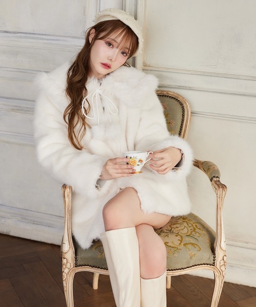 Holiday collection】フェイクファーミドルコート（その他アウター