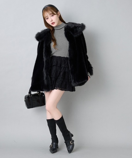 セール】【Holiday collection】フェイクファーミドルコート（その他