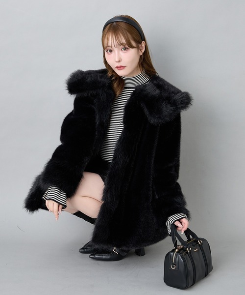 Holiday collection】フェイクファーミドルコート（その他アウター