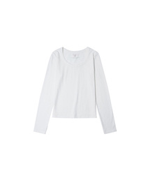 SITP5119 スクープネックコットンテンションTシャツ_Ivory