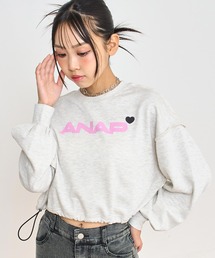 ANAP GｉRL | ANAPロゴ ドロスト付クロップドトップス スウェット 【親子お揃い】【キッズお揃い】(スウェット)