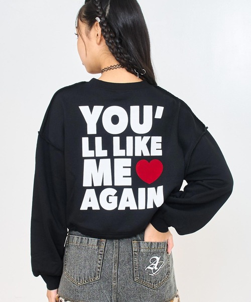 ANAP GiRL(アナップガール)の「ANAPロゴ ドロスト付クロップドトップス スウェット 【親子お揃い】【キッズお揃い】(スウェット・キッズ・ライトグレー/ピンク/ブラック・XS/S/M)」の3枚目の写真