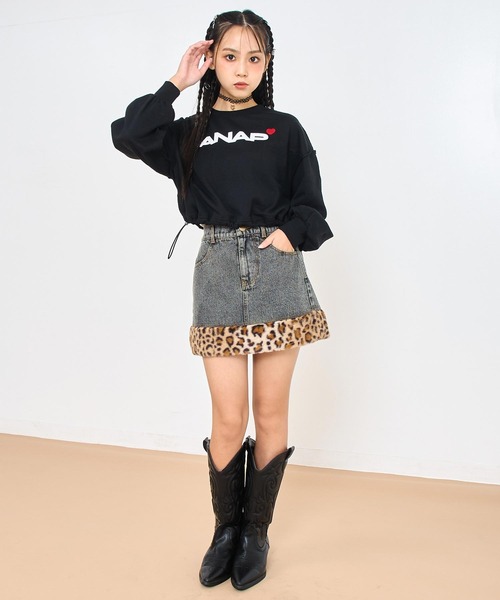 ANAP GiRL（アナップガール）の「ANAPロゴ ドロスト付クロップド