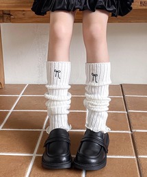 CERCA（チェルカ）の「lulunoix/リボン刺繍レッグウォーマー N15447（レッグウォーマー）」