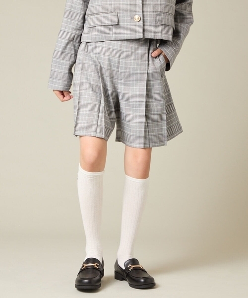 a.v.v（アーヴェヴェ）の「[150-160]【卒服】タックキュロットパンツ（その他パンツ・キッズ・グレー/ブラック・150/160）」の4枚目の写真