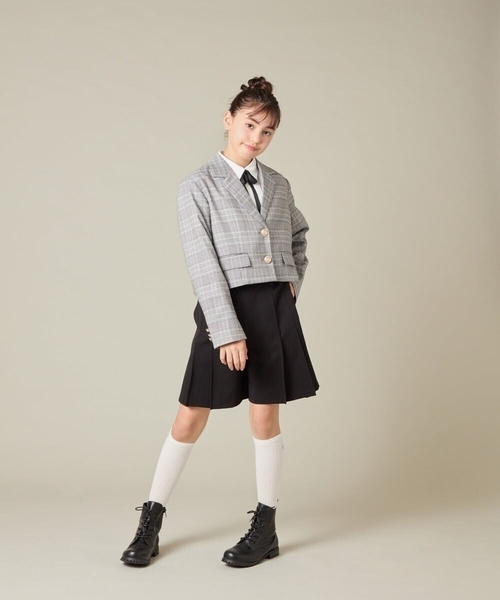 a.v.v（アーヴェヴェ）の「[150-160]【卒服】タックキュロットパンツ（その他パンツ・キッズ・グレー/ブラック・150/160）」の17枚目の写真