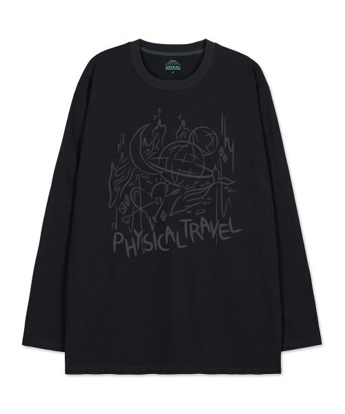ASTRAL PROJECTION(アストラルプロジェクション)の「フィジカルトラベルオーバーサイズロングスリーブTシャツ_チャコール(Tシャツ/カットソー・メンズ・その他・LARGE/MEDIUM/X-LARGE)」の1枚目の写真