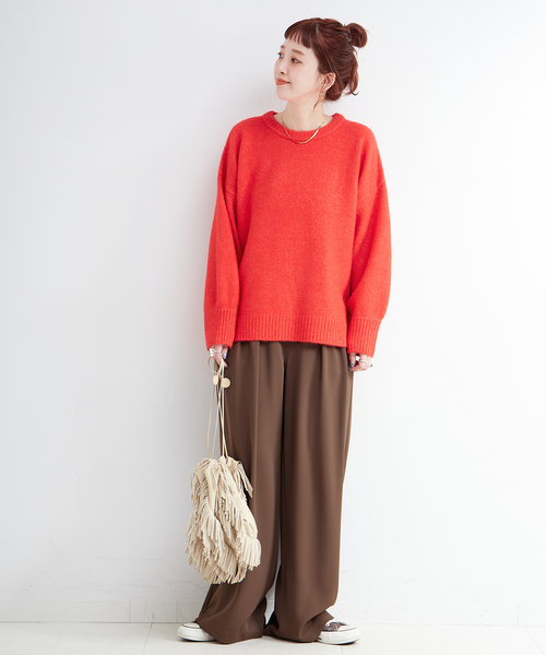 手洗い可 / WOOLMIXクルーネックプルオーバー（ニット/セーター）｜B.C