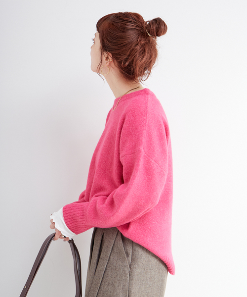 手洗い可 / WOOLMIXクルーネックプルオーバー（ニット/セーター）｜B.C