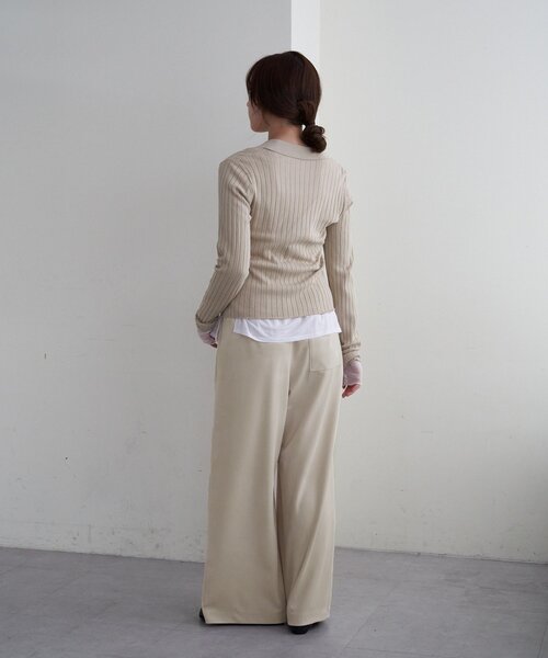 SHENERY（シーナリー）の「ハーフジップリブニット（ニット/セーター・レディース・ベージュ/ネイビー/パープル・FREE）」の15枚目の写真