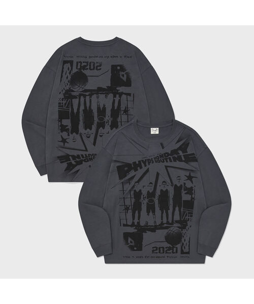PHYSICAL DEPARTMENT(フィジカル デパートメント)の「カートゥーンバスケットボールTシャツブルーチャコール(Tシャツ/カットソー・レディース・その他・MEDIUM/SMALL)」の1枚目の写真