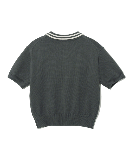 YALE(イェール)の「コットンポロクロップニット_チャコール(ポロシャツ・レディース・その他・SMALL/MEDIUM)」の3枚目の写真