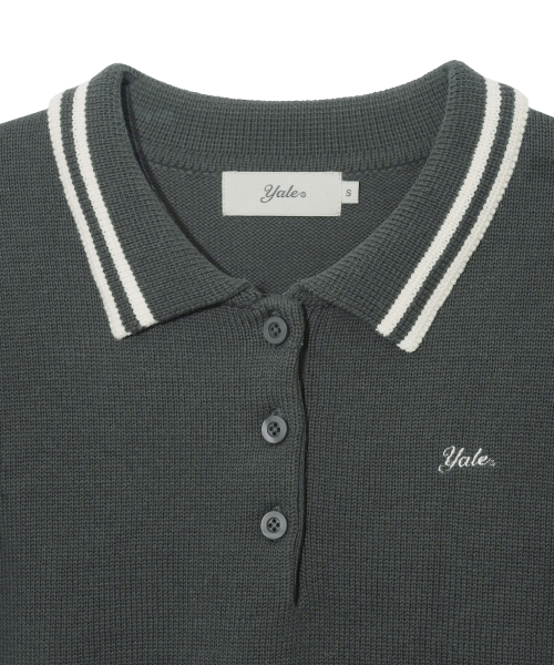 YALE(イェール)の「コットンポロクロップニット_チャコール(ポロシャツ・レディース・その他・SMALL/MEDIUM)」の4枚目の写真