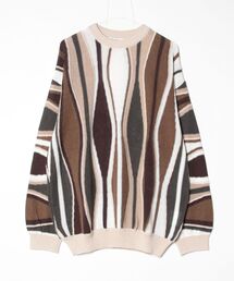 Children of the discordance | Children of the discordance / 7G FEATHER STRIPE KNIT PULLOVER / COTDKN-647(ニット/セーター)