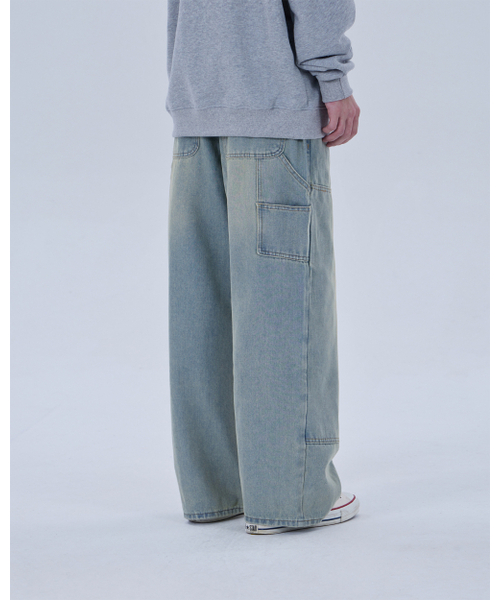 DYSFUNCT(ディスファンクト)の「DOUBLE KNEE WASHING DENIM PANTS (LIGHT BLUE)(デニムパンツ・メンズ・その他・X-SMALL/SMALL/MEDIUM/LARGE/X-LARGE)」の3枚目の写真