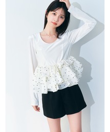 LILY BROWN | ベロアペプラムフリルトップス(Tシャツ/カットソー)