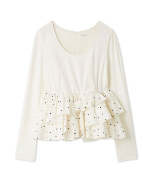 ベロアペプラムフリルトップス（Tシャツ/カットソー）｜LILY BROWN