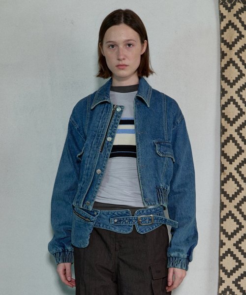 AOPT(アオプト)の「WASHED DENIM BLOUSON - BLUE(デニムジャケット・レディース・その他・SMALL/MEDIUM)」の1枚目の写真