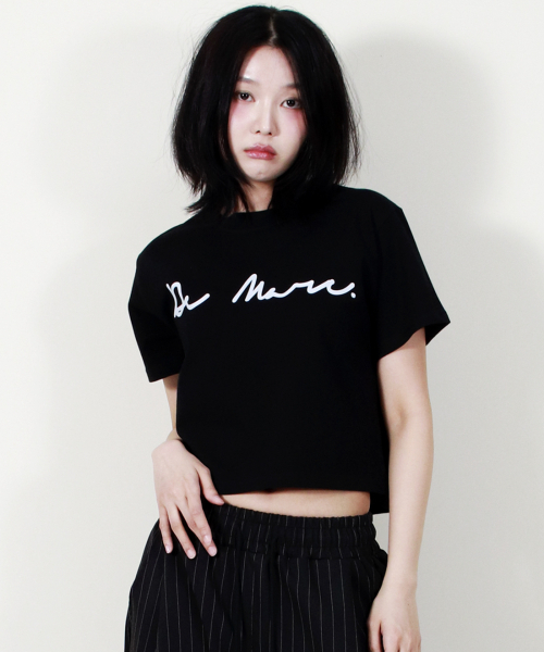 DEMARC(ドゥマーク)の「ROUGH WRITING TEXT-LOGO CROP T-SHIRT BLACK(Tシャツ/カットソー・レディース・その他・MEDIUM/LARGE)」の7枚目の写真
