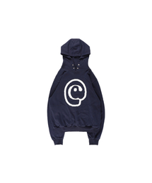 THEWARLD（ザワールド）の「AT SYMBOL APPLIQUE HOODIE NAVY（パーカー）」