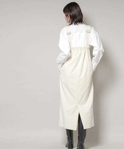 NANO universe（ナノユニバース）の「ストレッチ起毛ジャンパースカート(セットアップ可)（ジャンパースカート・レディース・ブラック/グリーン系その他4/アイボリー・FREE）」の11枚目の写真