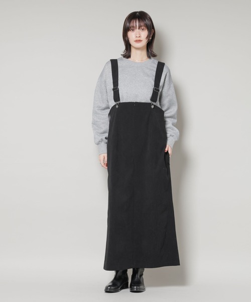 NANO universe（ナノユニバース）の「ストレッチ起毛ジャンパースカート(セットアップ可)（ジャンパースカート・レディース・ブラック/グリーン系その他4/アイボリー・FREE）」の18枚目の写真