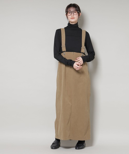 NANO universe（ナノユニバース）の「ストレッチ起毛ジャンパースカート(セットアップ可)（ジャンパースカート・レディース・ブラック/グリーン系その他4/アイボリー・FREE）」の20枚目の写真