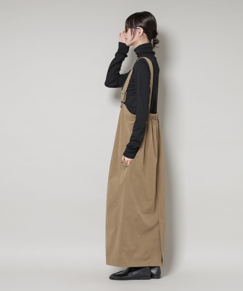 NANO universe（ナノユニバース）の「ストレッチ起毛ジャンパースカート(セットアップ可)（ジャンパースカート・レディース・ブラック/グリーン系その他4/アイボリー・FREE）」の22枚目の写真