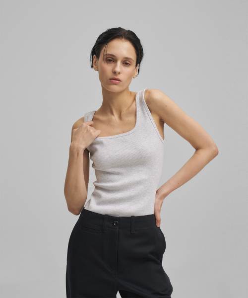 ANOTHER OFFICE WOMEN(アナザー オフィス ウーマン)の「w. Scoop Neck Tank (White Melange)(Tシャツ/カットソー・レディース・その他・FREE)」の1枚目の写真
