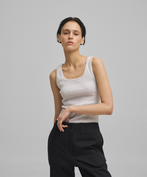 ANOTHER OFFICE WOMEN(アナザー オフィス ウーマン)の「w. Scoop Neck Tank (White Melange)(Tシャツ/カットソー・レディース・その他・FREE)」の2枚目の写真