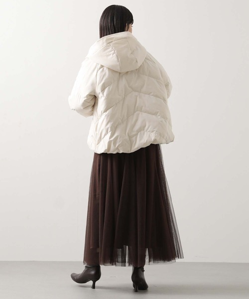 Gready Brilliant（グレディブリリアン）の「フードストレッチダウン（ダウンジャケット/コート・レディース・アイボリー/ブラック・FREE）」の5枚目の写真