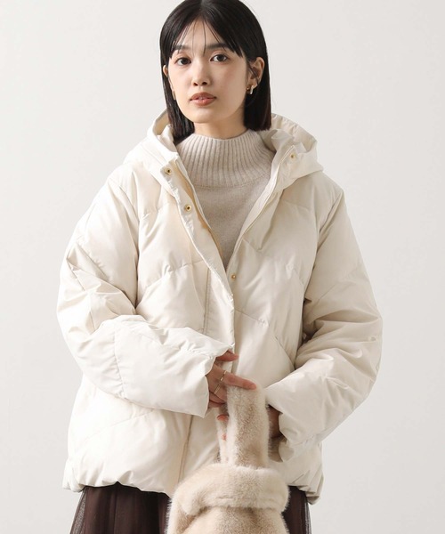 Gready Brilliant（グレディブリリアン）の「フードストレッチダウン（ダウンジャケット/コート・レディース・アイボリー/ブラック・FREE）」の10枚目の写真