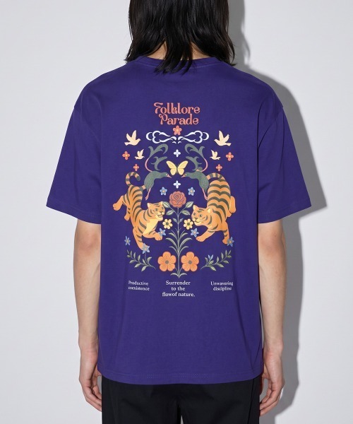 rehacer(レアセル)の「rehacer TEE : Flower Parade Wide TEE / フラワー パレード ワイドT(Tシャツ/カットソー・メンズ・ブラック/ホワイト/パープル/ブラウン・X-LARGE/LARGE/MEDIUM/SMALL)」の4枚目の写真