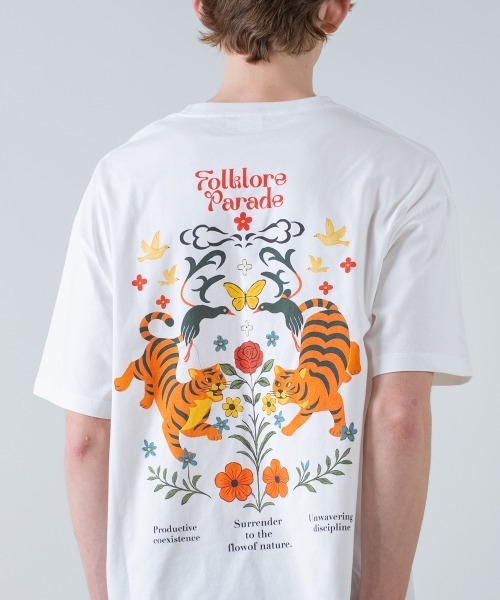rehacer（レアセル）の「rehacer : Flower Parade Wide TEE / フラワー パレード ワイドT（Tシャツ/カットソー・メンズ・ブラック/ホワイト・X-LARGE/LARGE/MEDIUM/SMALL）」の3枚目の写真