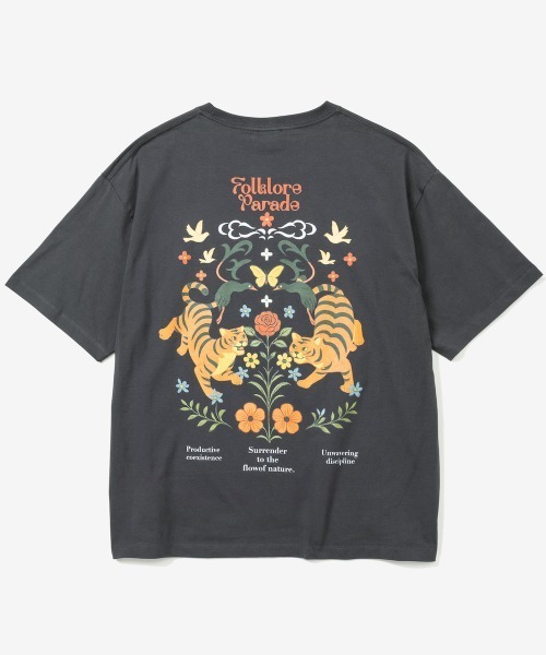 rehacer（レアセル）の「rehacer : Flower Parade Wide TEE / フラワー パレード ワイドT（Tシャツ/カットソー・メンズ・ブラック/ホワイト・X-LARGE/LARGE/MEDIUM/SMALL）」の5枚目の写真