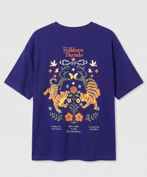 rehacer(レアセル)の「rehacer TEE : Flower Parade Wide TEE / フラワー パレード ワイドT(Tシャツ/カットソー・メンズ・ブラック/ホワイト/パープル/ブラウン・X-LARGE/LARGE/MEDIUM/SMALL)」の16枚目の写真