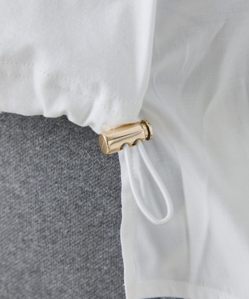 COLLAGE GALLARDAGALANTE（コラージュガリャルダガランテ）の「ドッキング裾ドロストカットソー（Tシャツ/カットソー・レディース・オフホワイト/チャコールグレー・FREE）」の19枚目の写真