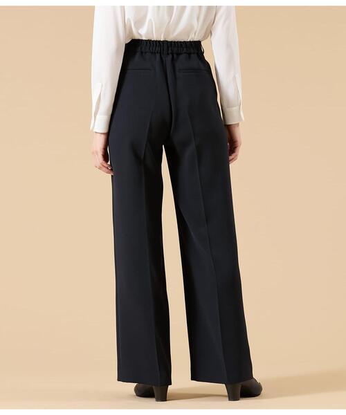 NEWYORKER(ニューヨーカー)の「【ウォッシャブル】シルキークロス 1タックワイドパンツ(ネイビー)(その他パンツ・レディース・ネイビー・9号/11号)」の4枚目の写真