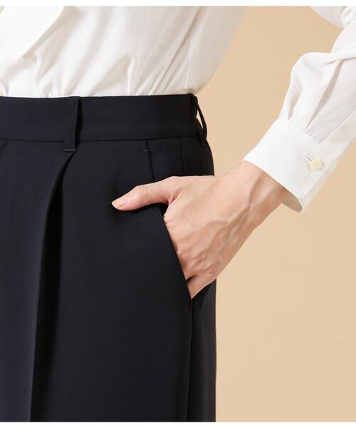 NEWYORKER(ニューヨーカー)の「【ウォッシャブル】シルキークロス 1タックワイドパンツ(ネイビー)(その他パンツ・レディース・ネイビー・9号/11号)」の5枚目の写真