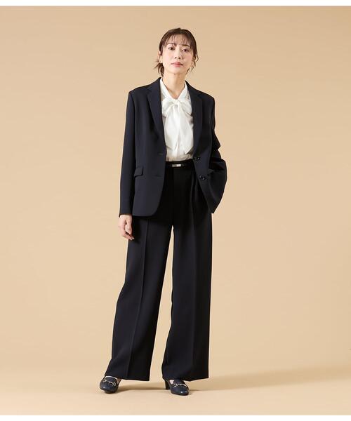 NEWYORKER(ニューヨーカー)の「【ウォッシャブル】シルキークロス 1タックワイドパンツ(ネイビー)(その他パンツ・レディース・ネイビー・9号/11号)」の7枚目の写真