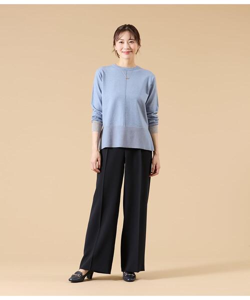 NEWYORKER(ニューヨーカー)の「【ウォッシャブル】シルキークロス 1タックワイドパンツ(ネイビー)(その他パンツ・レディース・ネイビー・9号/11号)」の10枚目の写真