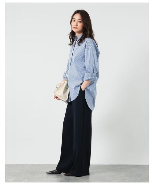NEWYORKER(ニューヨーカー)の「【ウォッシャブル】シルキークロス 1タックワイドパンツ(ネイビー)(その他パンツ・レディース・ネイビー・9号/11号)」の13枚目の写真